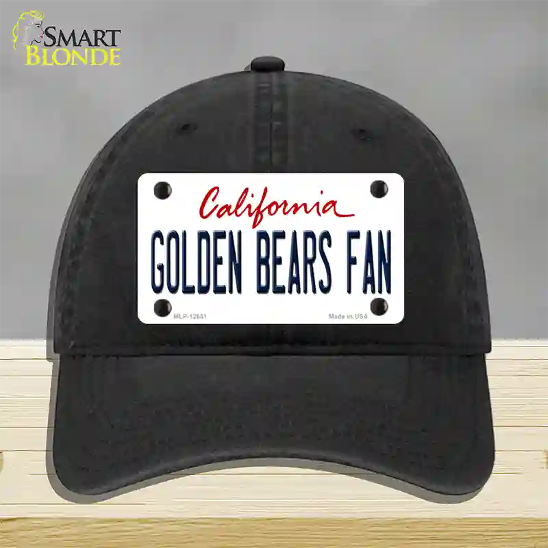 Golden Bears Fan Novelty License Plate Hat Unconstructed Cotton / Black