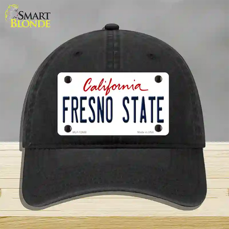 Fresno State Novelty License Plate Hat Unconstructed Cotton / Black