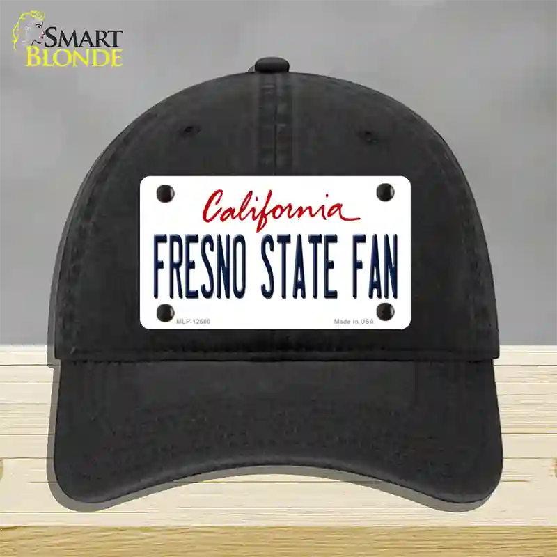 Fresno State Fan Novelty License Plate Hat Unconstructed Cotton / Black