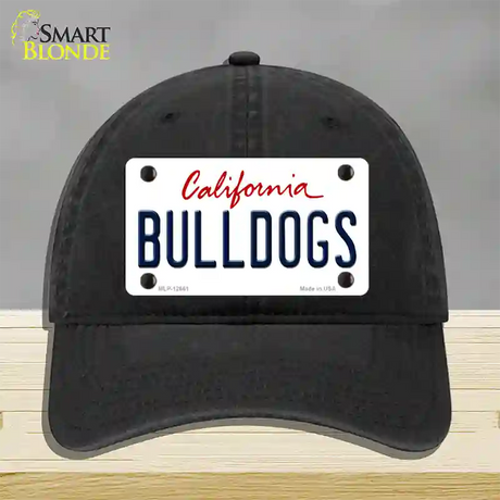 Bulldogs Novelty License Plate Hat Unconstructed Cotton / Black