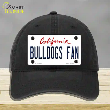 Bulldogs Fan Novelty License Plate Hat Unconstructed Cotton / Black