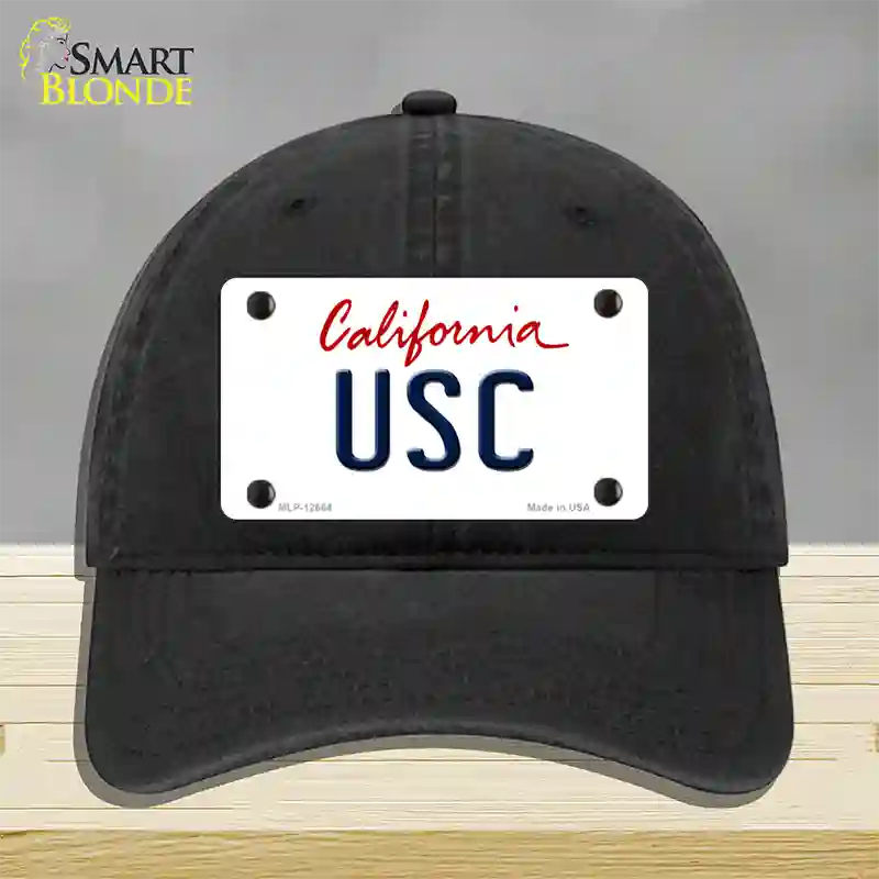 USC Novelty License Plate Hat Unconstructed Cotton / Black