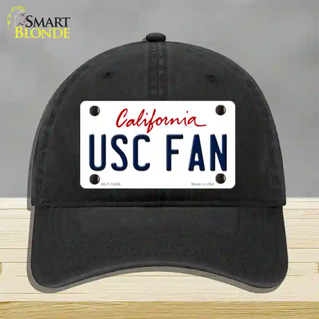 USC Fan Novelty License Plate Hat Unconstructed Cotton / Black