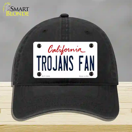 Trojans Fan Novelty License Plate Hat Unconstructed Cotton / Black