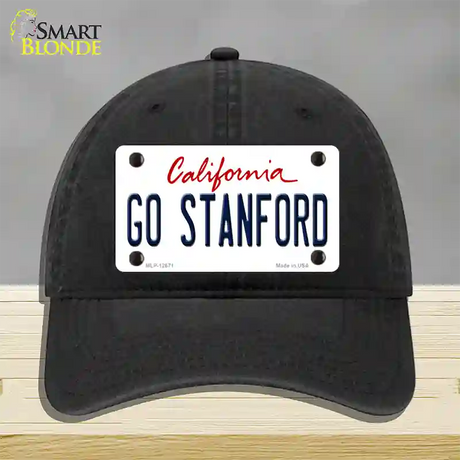 Go Stanford Novelty License Plate Hat Unconstructed Cotton / Black