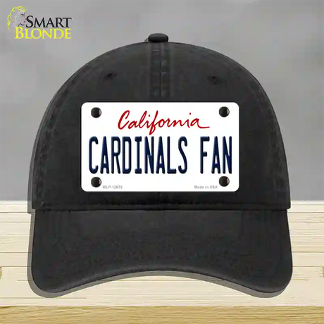 Cardinals Fan Novelty License Plate Hat Unconstructed Cotton / Black