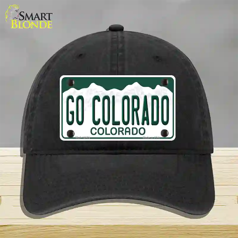 Go Colorado Novelty License Plate Hat Unconstructed Cotton / Black