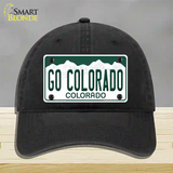 Go Colorado Novelty License Plate Hat Unconstructed Cotton / Black