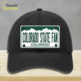 Colorado State Fan Novelty License Plate Hat Unconstructed Cotton / Black