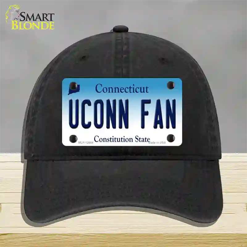 UConn Fan Novelty License Plate Hat Unconstructed Cotton / Black