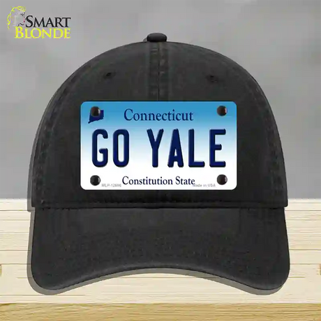 Go Yale Novelty License Plate Hat Unconstructed Cotton / Black