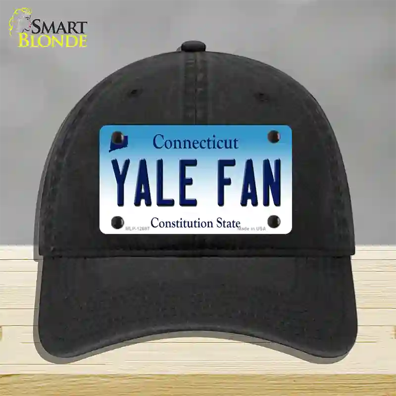 Yale Fan Novelty License Plate Hat Unconstructed Cotton / Black