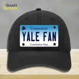 Yale Fan Novelty License Plate Hat Unconstructed Cotton / Black