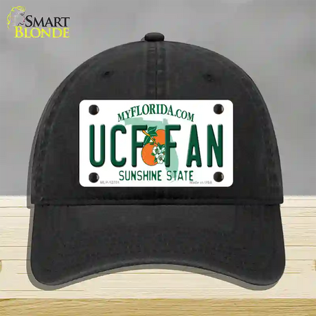 UCF Fan Novelty License Plate Hat Unconstructed Cotton / Black