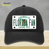 Florida Fan Novelty License Plate Hat Unconstructed Cotton / Black