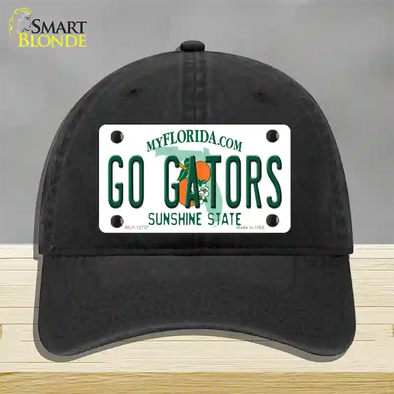 Go Gators Novelty License Plate Hat Unconstructed Cotton / Black