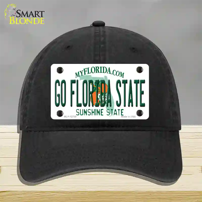 Go Florida State Novelty License Plate Hat Unconstructed Cotton / Black