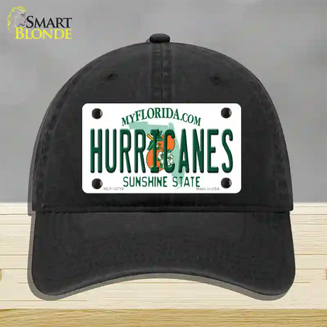 Hurricanes Novelty License Plate Hat Unconstructed Cotton / Black