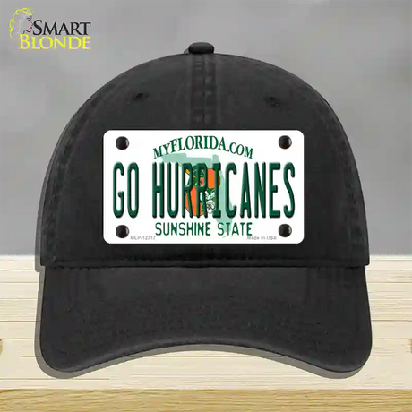 Go Hurricanes Novelty License Plate Hat Unconstructed Cotton / Black