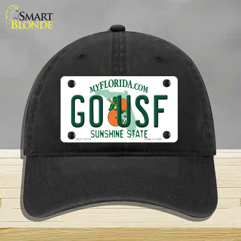 Go USF Novelty License Plate Hat Unconstructed Cotton / Black