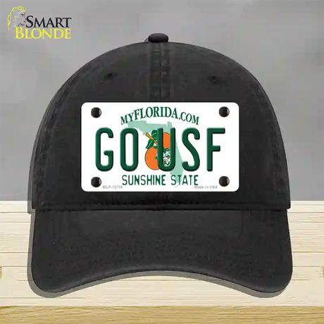 Go USF Novelty License Plate Hat Unconstructed Cotton / Black