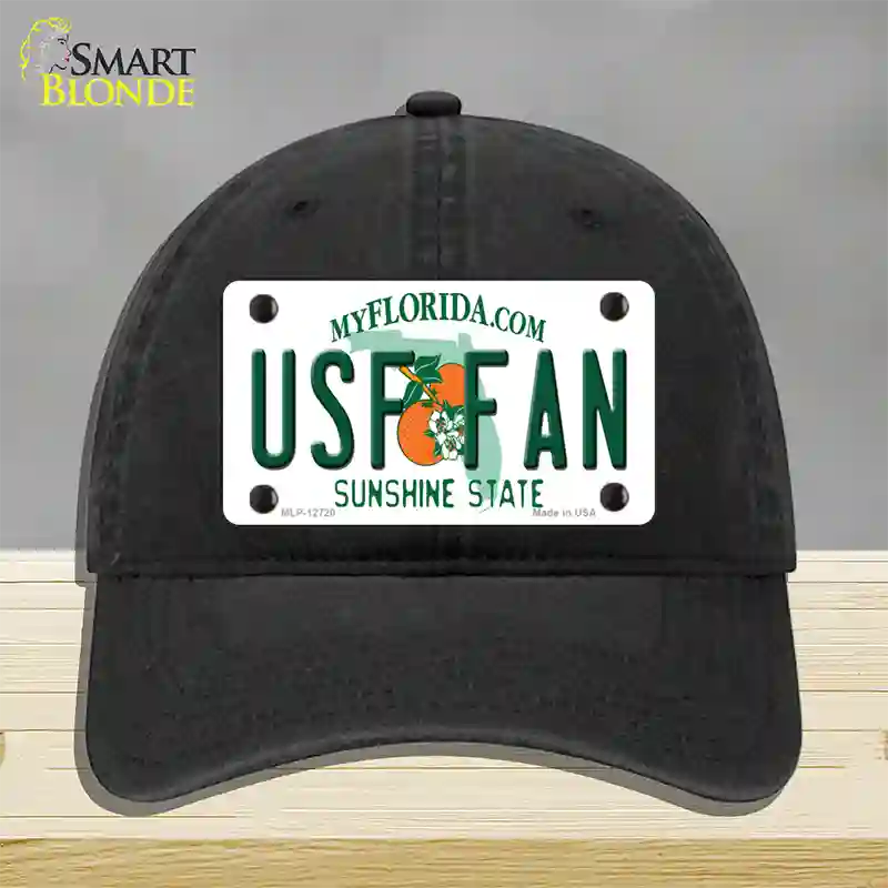 USF Fan Novelty License Plate Hat Unconstructed Cotton / Black