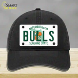 Bulls Novelty License Plate Hat Unconstructed Cotton / Black