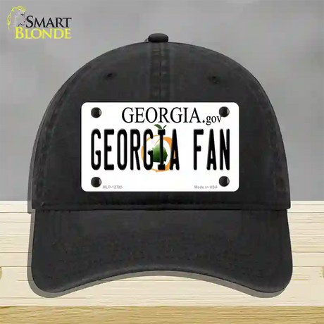 Georgia Fan Novelty License Plate Hat Unconstructed Cotton / Black