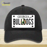 Bulldogs Georgia Peach Novelty License Plate Hat Unconstructed Cotton / Black