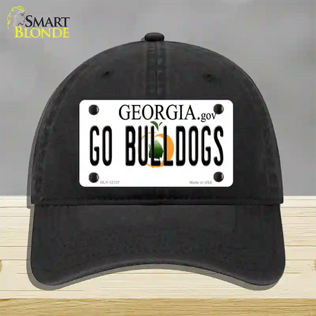 Go Bulldogs Georgia Novelty License Plate Hat Unconstructed Cotton / Black