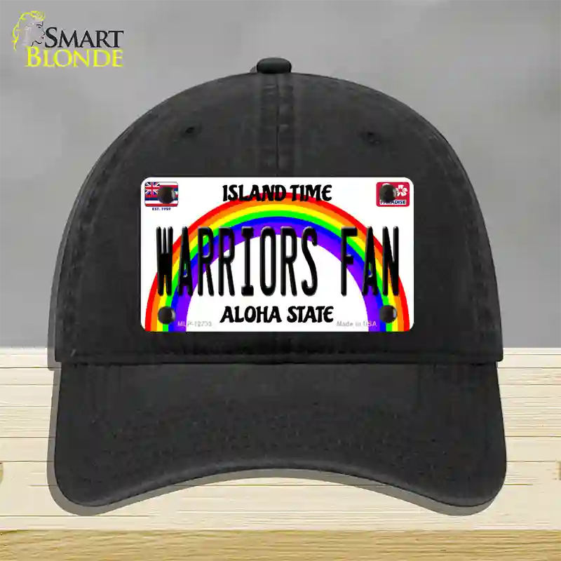 Warriors Fan Novelty License Plate Hat Unconstructed Cotton / Black