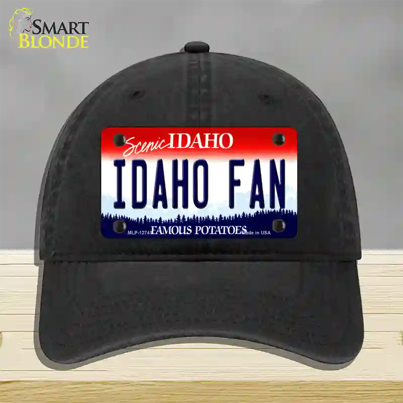 Idaho Fan Novelty License Plate Hat Unconstructed Cotton / Black