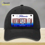 Northwestern Fan Novelty License Plate Hat Unconstructed Cotton / Black