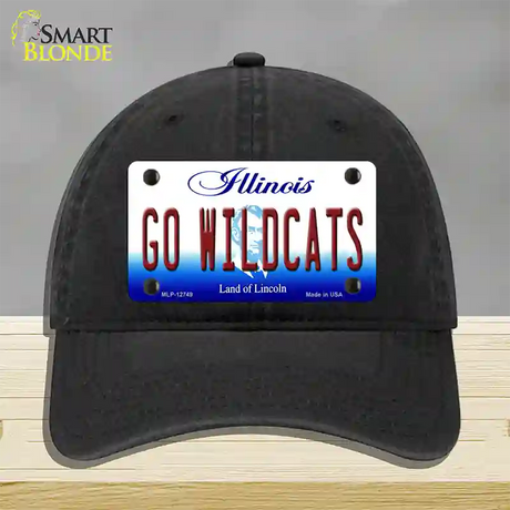 Go Wildcats Illinois Novelty License Plate Hat Unconstructed Cotton / Black