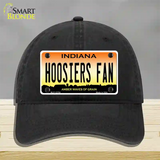 Hoosiers Fan Novelty License Plate Hat Tag Unconstructed Cotton / Black