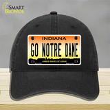 Go Notre Dame Novelty License Plate Hat Tag Unconstructed Cotton / Black