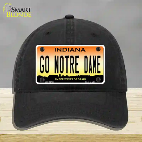 Go Notre Dame Novelty License Plate Hat Tag Unconstructed Cotton / Black