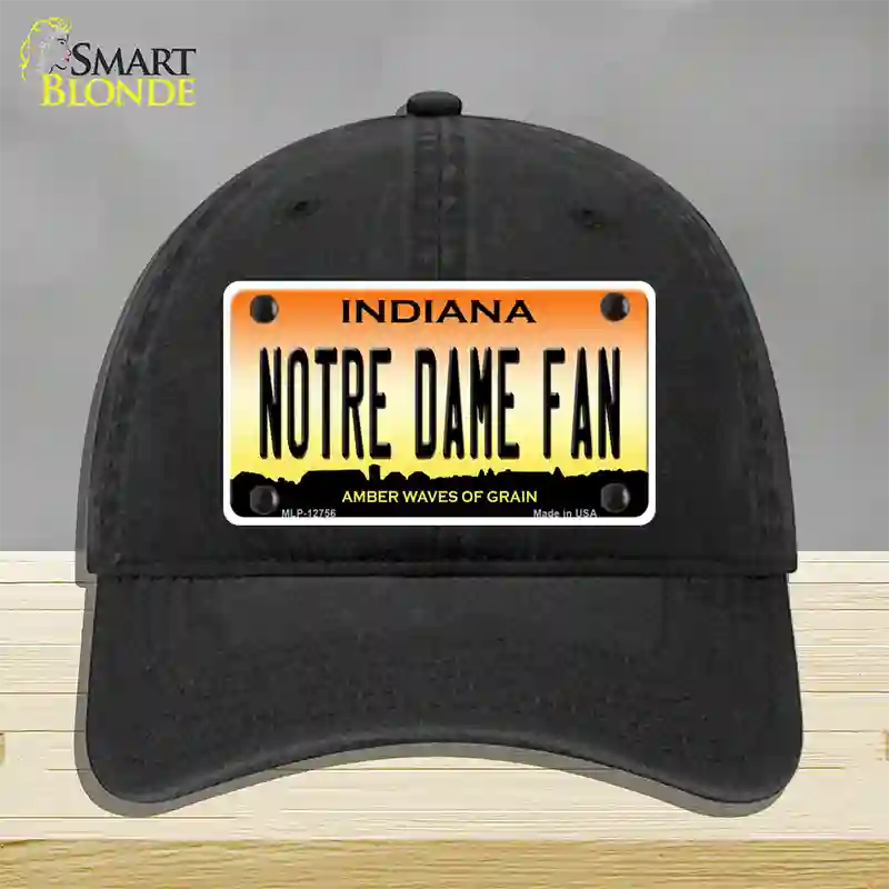 Notre Dame Fan Novelty License Plate Hat Tag Unconstructed Cotton / Black