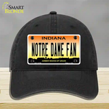 Notre Dame Fan Novelty License Plate Hat Tag Unconstructed Cotton / Black