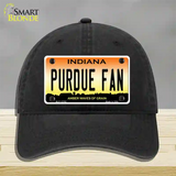 Purdue Fan Novelty License Plate Hat Tag Unconstructed Cotton / Black