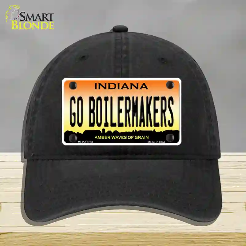 Go Boilermakers Novelty License Plate Hat Tag Unconstructed Cotton / Black