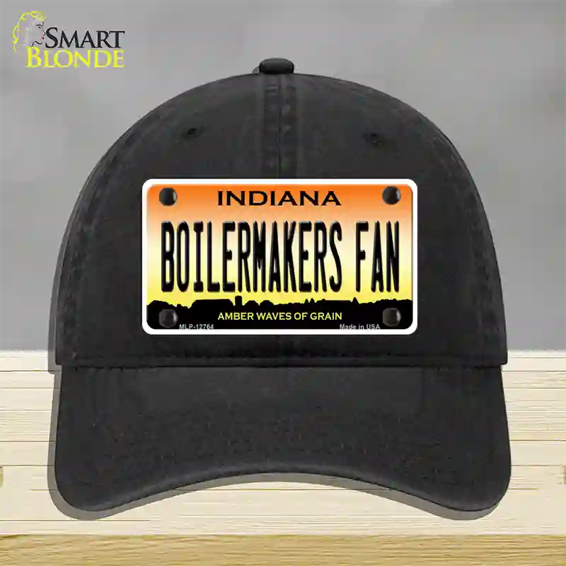 Boilermakers Fan Novelty License Plate Hat Tag Unconstructed Cotton / Black