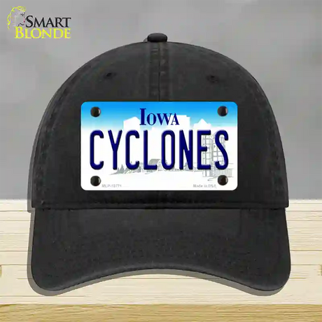 Cyclones Novelty License Plate Hat Tag Unconstructed Cotton / Black