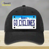 Go Cyclones Novelty License Plate Hat Tag Unconstructed Cotton / Black