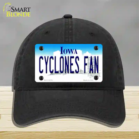 Cyclones Fan Novelty License Plate Hat Tag Unconstructed Cotton / Black