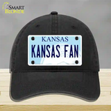 Kansas Fan Novelty License Plate Hat Tag Unconstructed Cotton / Black