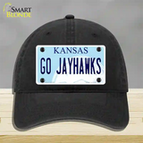 Go Jayhawks Novelty License Plate Hat Tag Unconstructed Cotton / Black