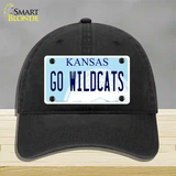 Go Wildcats Kansas Novelty License Plate Hat Tag Unconstructed Cotton / Black