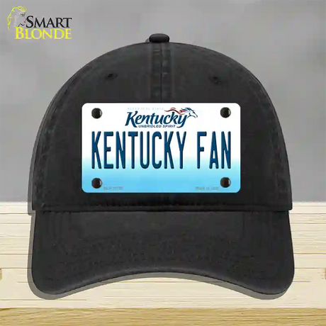 Kentucky Fan Novelty License Plate Hat Tag Unconstructed Cotton / Black