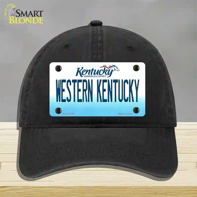 Western Kentucky Novelty License Plate Hat Tag Unconstructed Cotton / Black